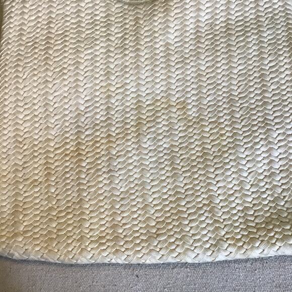 Banana Republic Handbag Woven Cotton Textile leather Handle hobo Bag (flaws) - Picture 3 of 10